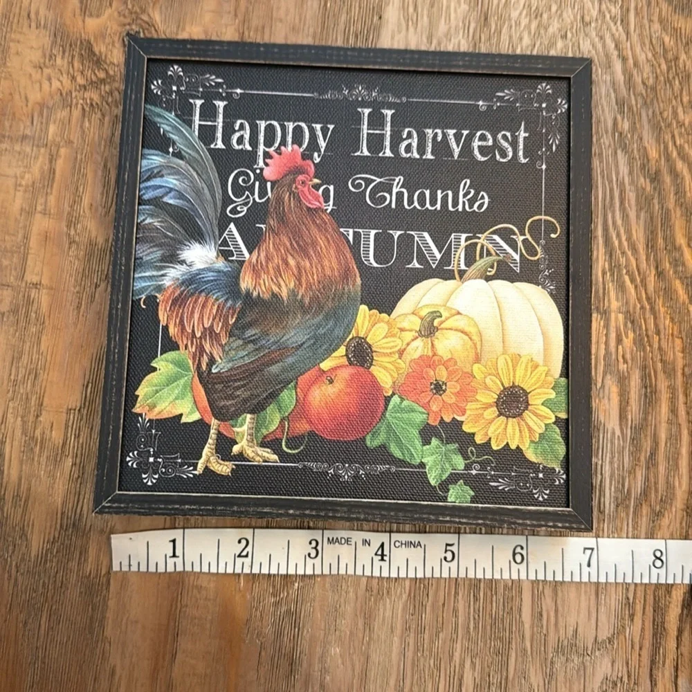 Colorful Harvest Rooster Wall Art